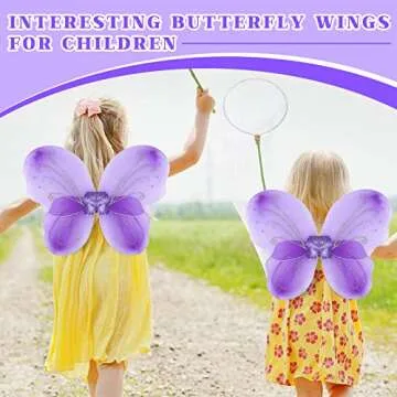 Chivao 10 Pieces Fairy Wings Butterfly Wings Wedding Decoration Costume Birthday Christmas Party Favors for Boys Girls(Purple)