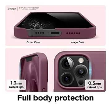 elago Liquid Silicone Case Compatible with iPhone 13 Pro Max (6.7 inch),Premium Silicone,Full Body Protection - 3 Layer Shockproof Phone Case, Lining Burgundy