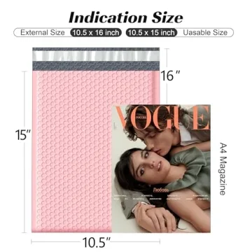 Famagic Bubble Mailers Light Pink 25pc for Shipping