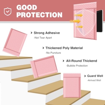 Famagic Bubble Mailers Light Pink 25pc for Shipping