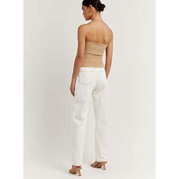 Trendy FIANUS Y2K Strapless Twist Knot Crop Top for Women