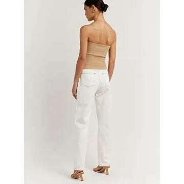 Trendy FIANUS Y2K Strapless Twist Knot Crop Top for Women