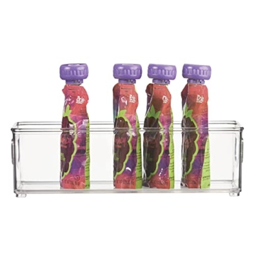 mDesign Stackable Clear Storage Bins for Kitchen Organization