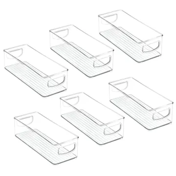 mDesign Stackable Clear Storage Bins for Kitchen Organization