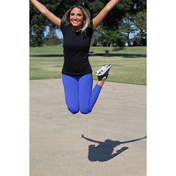 HeyNuts Pure&Plain 7/8 High Waisted Leggings for Women, Athletic Compression Tummy Control Workout Yoga Pants 25'' Sapphire Blue S(4/6)