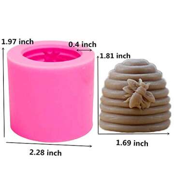 Bee Candle Molds, Silicone Bee Molds 3D Beehive Soap Molds Handmade Bee Wax Molds for Candle Soap Making Lotion Bar Fondant Chocolate Candy Cake Decorating Polymer Fimo Clay