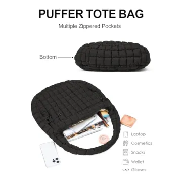 LEXSION Lightweight Quilted Carryall Tote & Crossbody Bag