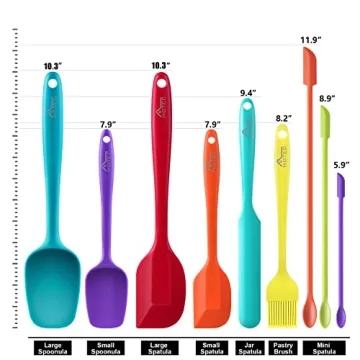 HOTEC Silicone Spatula Set Multi-Color Kitchen Utensils