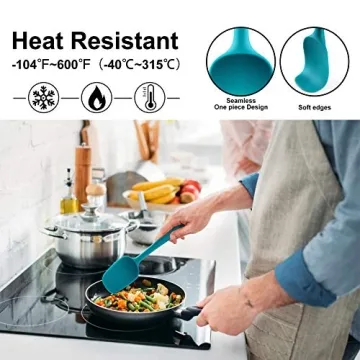 HOTEC Silicone Spatula Set Multi-Color Kitchen Utensils