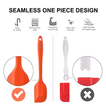 HOTEC Silicone Spatula Set Multi-Color Kitchen Utensils