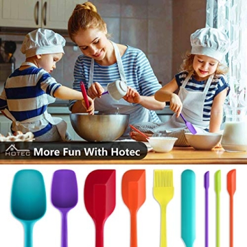 HOTEC Silicone Spatula Set Multi-Color Kitchen Utensils