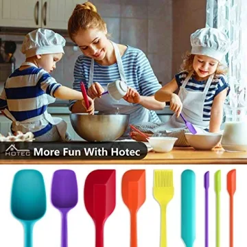 HOTEC Silicone Spatula Set Multi-Color Kitchen Utensils