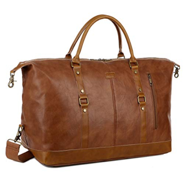 BAOSHA Vegan Leather Travel Duffel Tote Bag - Stylish & Spacious Weekender