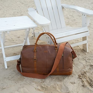 BAOSHA Vegan Leather Travel Duffel Tote Bag Stylish Weekender