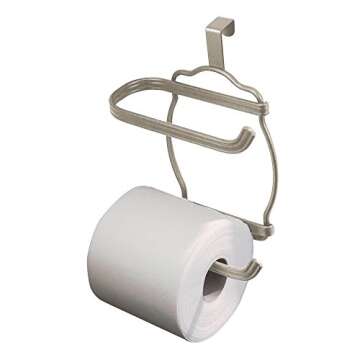 iDesign York Lyra Steel Over-the-Tank Toilet Paper Storage Dispenser - 7" x 4" x 9.5", Satin