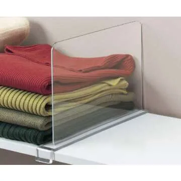 CY craft Shelf Dividers for Closets, Clear Acrylic Shelf Divider for Wood Shelves and Clothes Organizer/Purses Separators Perfect for Kitchen Cabinets and Bedroom Organizer,2 Pieces