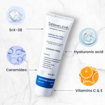Dermeleve Steroid Free Anti-Itch Cream | Extra Strength for Psoriasis, Seborrheic Dermatitis, Viral Rash, Bug Bites, Allergy, Chronic Hives, Neuropathy (Nerve) | Full Body Itch Relief | 120g (1 Pack)