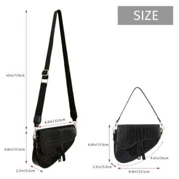 Chic HDE Women's Crocodile Saddle Shoulder Bag for Style