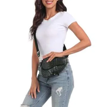 Chic HDE Women's Crocodile Saddle Shoulder Bag for Style
