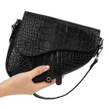 Chic HDE Women's Crocodile Saddle Shoulder Bag for Style