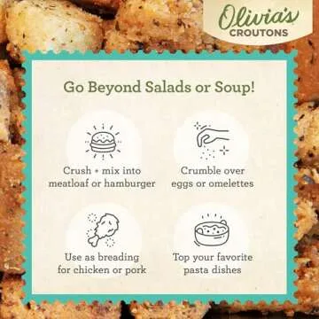 Olivia’s Gluten Free Croutons For Salad – Crunchy Garlic Soup Crouton – Made from Seasoned Ancient Grain Gluten-Free Artisan Bread – Dairy Free, Vegetarian, Made In USA, 4.5 Oz (Pack of 3)