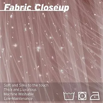 Tulle Overlay Star Cut Out Blackout Curtains Set for Kids