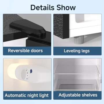BANGSON 7.1 Cu.Ft Refrigerator with Freezer, Apartment Size Fridge with Bottom Freezer, Large Capacity, Energy Saving, Adjustable Thermostat, Low Noise, Black