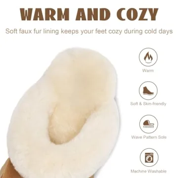 OOW Cozy Winter Platform Slippers for Women - Chestnut