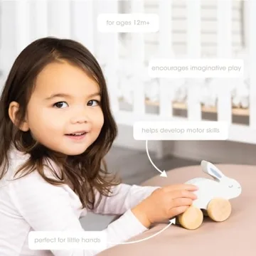 Pearhead Wooden Toy Bunny for Baby and Toddler Fun