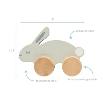 Pearhead Wooden Toy Bunny for Baby and Toddler Fun