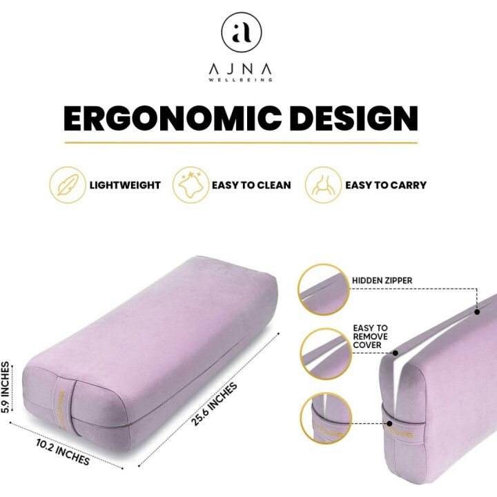 AJNA Organic Vegan Suede Yoga Bolster Pillow