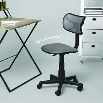 Urban Lifestyle Swivel Mesh Task Chair, Stylish Grey Design for Home or Office