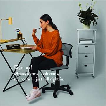 Urban Lifestyle Swivel Mesh Task Chair - Ergonomic Grey Style