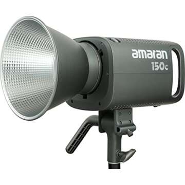 Aputure Amaran 150c COB Video Light,RGBWW 150W,2,500K to 7,500K CCT with G/M Adjustment,15,610 lux @ 1m with Hyper Reflector,APP Control