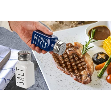 Farmhouse Blue Glass Salt and Pepper Shakers