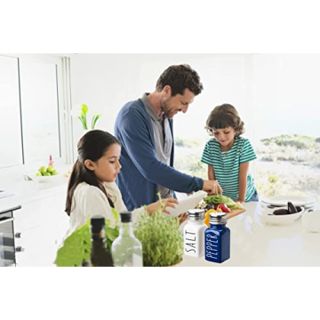 Farmhouse Blue Glass Salt and Pepper Shakers