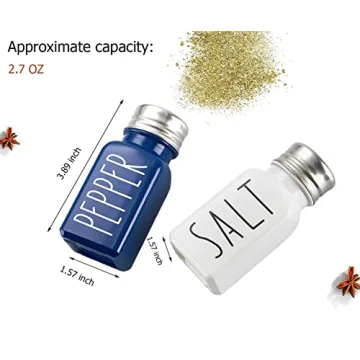 Farmhouse Blue Glass Salt and Pepper Shakers