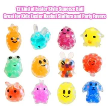 36 Prefilled Easter Eggs with Squishy Toys for Kids