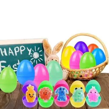 36 Prefilled Easter Eggs with Squishy Toys for Kids