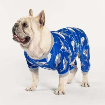 Fitwarm Shark Dog Pajamas, Dog Clothes for Small Dogs Girl Boy, Pet Onesie with Feet, Cat Outfit, Li...