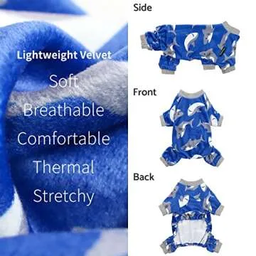 Fitwarm Shark Dog Pajamas for Small Dogs and Cats
