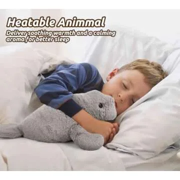 Cuckool Warmable Manatee Stuffed Animals, Microwavable Stuffed Animals Heating Pad for Cramps, Pain Stress Relief, Heatable & Coolable Lavender Scented Plush Toy for Anxiety, Women Kids Bedtime