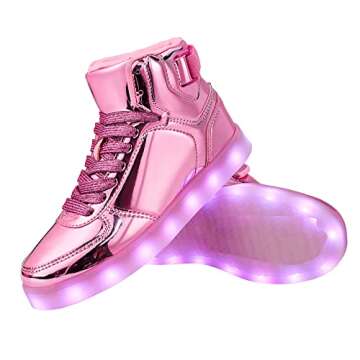DIYJTS Kids LED Light Up High Top Sneakers for Boys Girls