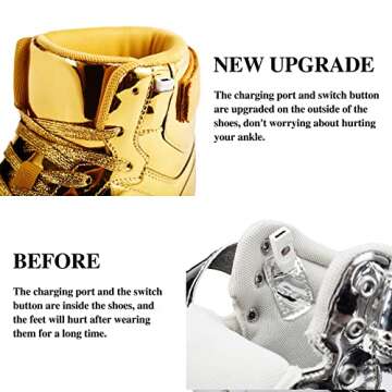 DIYJTS Kids LED Light Up High Top Sneakers for Boys Girls