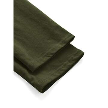 SweatyRocks Women's Casual Long Sleeve Tops Raw Cut Pullover Sweatshirt Olive Green M