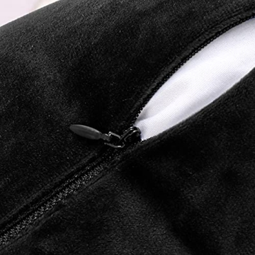 Luxurious Soft Black Velvet Pillow Covers Set of 2