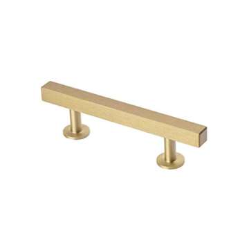 Lew's Hardware Bar Series - Solid Brass Cabinet Pull 31-102 (3" Centers/5" Overall)