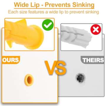 KURUI Drywall Anchors and Screws Assortment Kit 270PCS, 135 Plastic Wall Anchors and 135 Philips Flat Head Screws, 5 Sizes Galvanized Screws and Wall Plug Bolts with Organizer Box