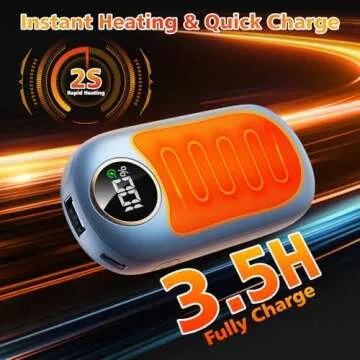 Hand Warmers Rechargeable 2 Pack, Dual Sided Electric Hand Warmer 14000mAh with Power Bank, 20Hrs Warmth, 8 Heating Mode, Portable Charging Pocket Heater for Men, Women, Raynauds, Camp, Hunting, Golf