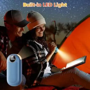 Hand Warmers Rechargeable 2 Pack, Dual Sided Electric Hand Warmer 14000mAh with Power Bank, 20Hrs Warmth, 8 Heating Mode, Portable Charging Pocket Heater for Men, Women, Raynauds, Camp, Hunting, Golf